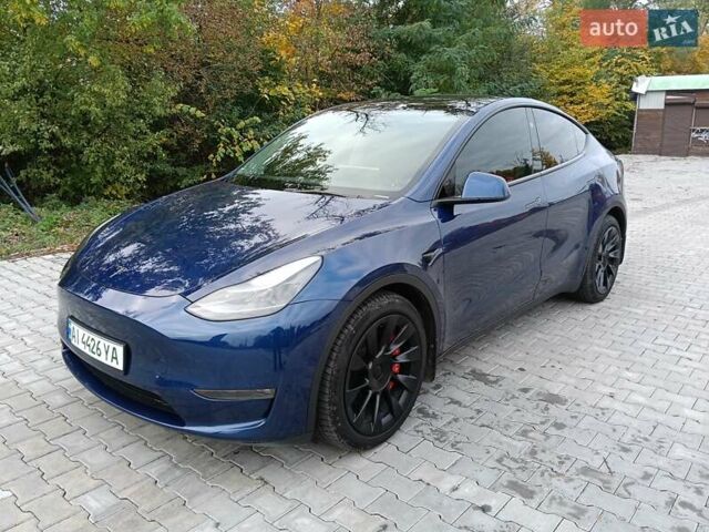 Синій Тесла Model Y, об'ємом двигуна 0 л та пробігом 57 тис. км за 27500 $, фото 1 на Automoto.ua