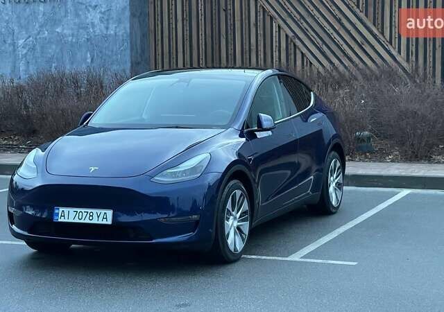 Синий Тесла Model Y, объемом двигателя 0 л и пробегом 35 тыс. км за 29000 $, фото 1 на Automoto.ua