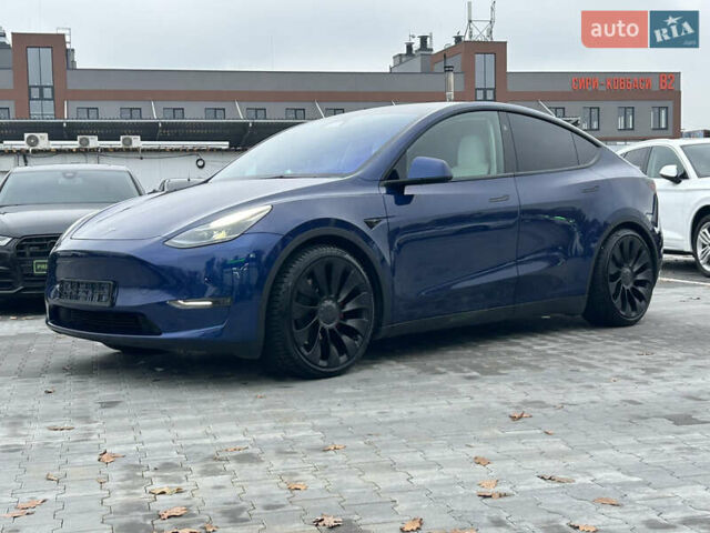 Синий Тесла Model Y, объемом двигателя 0 л и пробегом 48 тыс. км за 31600 $, фото 1 на Automoto.ua