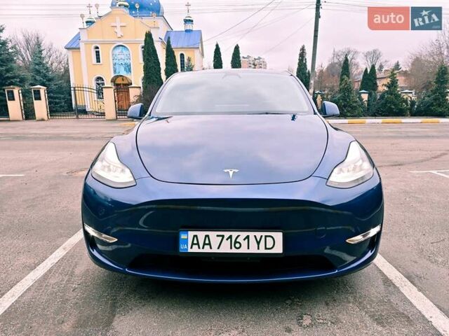 Синий Тесла Model Y, объемом двигателя 0 л и пробегом 55 тыс. км за 30500 $, фото 1 на Automoto.ua