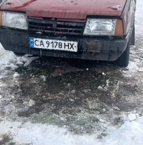 Красный ВАЗ 2109, объемом двигателя 1 л и пробегом 100 тыс. км за 350 $, фото 1 на Automoto.ua