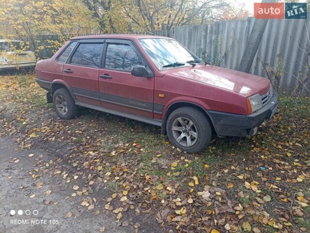 Красный ВАЗ 21099, объемом двигателя 1.29 л и пробегом 49 тыс. км за 1100 $, фото 1 на Automoto.ua