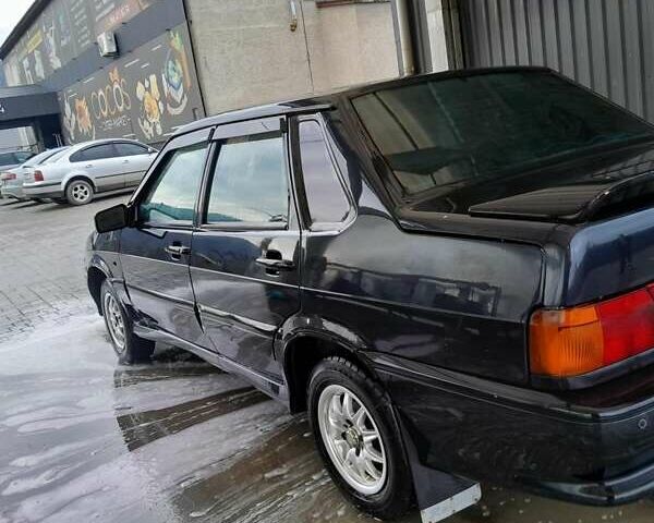 Черный ВАЗ 2115 Самара, объемом двигателя 1.6 л и пробегом 124 тыс. км за 1600 $, фото 1 на Automoto.ua