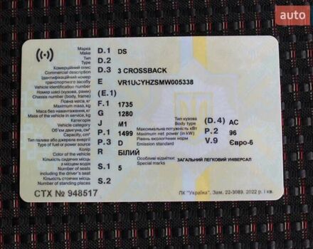 Білий DS 3 Crossback, об'ємом двигуна 1.5 л та пробігом 49 тис. км за 22900 $, фото 34 на Automoto.ua