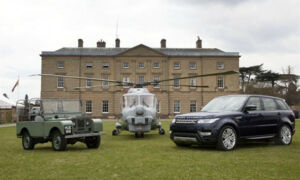Ленд Ровер HUE 166 и Range Rover на 65-летнем юбилеи бренда Ленд Ровер HUE 166 и Range Rover