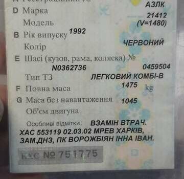 Червоний Москвич/АЗЛК 2141, об'ємом двигуна 0 л та пробігом 500 тис. км за 400 $, фото 8 на Automoto.ua