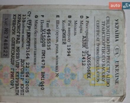 Синий Москвич/АЗЛК 2141, объемом двигателя 1.56 л и пробегом 310 тыс. км за 700 $, фото 2 на Automoto.ua