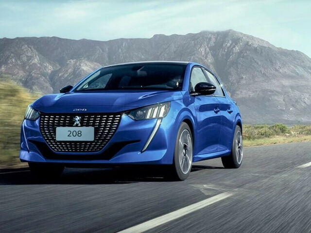 Хэтчбек Peugeot 208 синего цвета