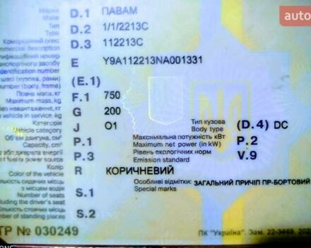 Коричневый ПАВАМ 220*130, объемом двигателя 0 л и пробегом 1 тыс. км за 527 $, фото 1 на Automoto.ua