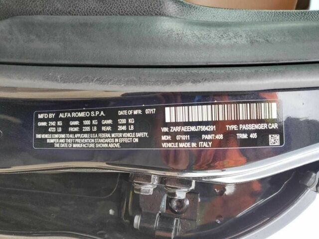 Черный Альфа Ромео Джулия, объемом двигателя 2 л и пробегом 100 тыс. км за 3850 $, фото 10 на Automoto.ua