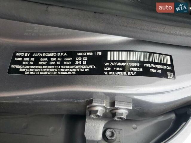 Сірий Альфа Ромео Джулія, об'ємом двигуна 2 л та пробігом 96 тис. км за 6100 $, фото 11 на Automoto.ua