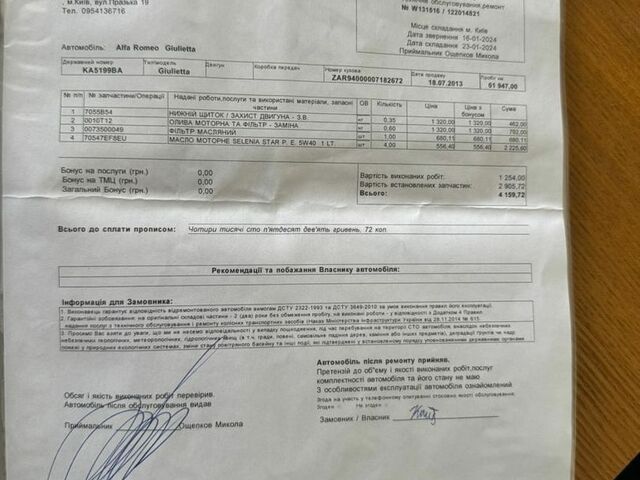 Білий Альфа Ромео Giulietta, об'ємом двигуна 1.4 л та пробігом 84 тис. км за 9700 $, фото 35 на Automoto.ua
