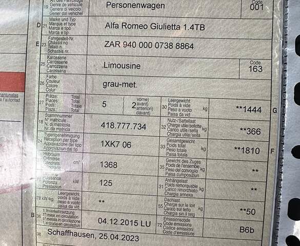 Сірий Альфа Ромео Giulietta, об'ємом двигуна 1.37 л та пробігом 216 тис. км за 11300 $, фото 45 на Automoto.ua