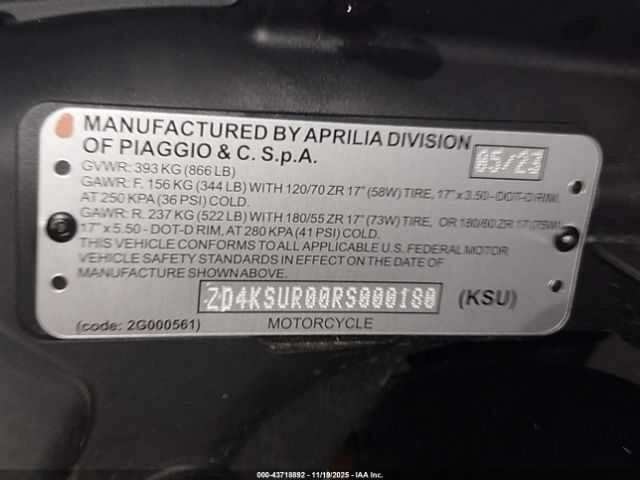 Априлія RS 660, об'ємом двигуна 0.66 л та пробігом 0 тис. км за 2500 $, фото 9 на Automoto.ua