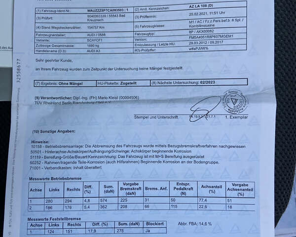 Білий Ауді А3, об'ємом двигуна 1.6 л та пробігом 174 тис. км за 11950 $, фото 65 на Automoto.ua