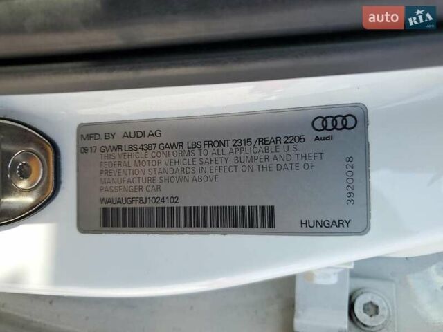 Ауді А3 2017 у Івано-Франківську на Automoto.ua Білий Ауді А3, об'ємом двигуна 1.98 л та пробігом 126 тис. км за 4100 $, фото 10 на Automoto.ua