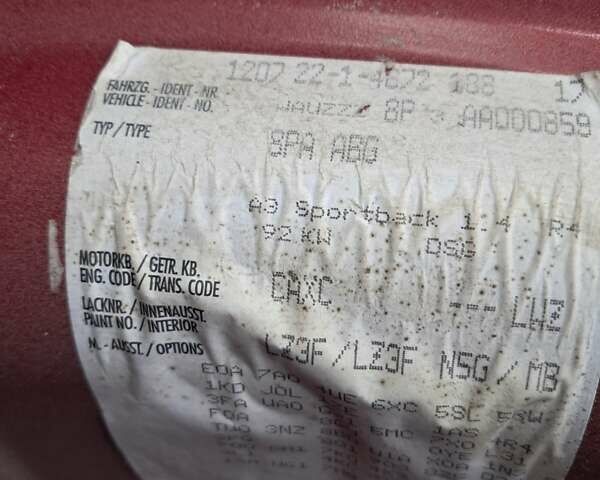 Червоний Ауді А3, об'ємом двигуна 1.39 л та пробігом 198 тис. км за 7399 $, фото 2 на Automoto.ua