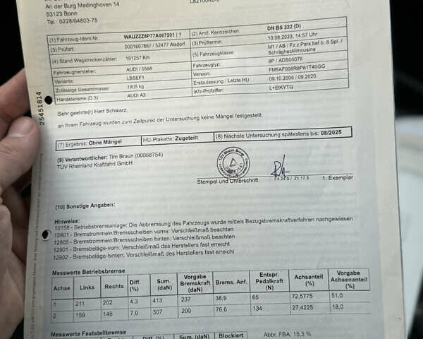 Сірий Ауді А3, об'ємом двигуна 1.6 л та пробігом 203 тис. км за 6890 $, фото 104 на Automoto.ua