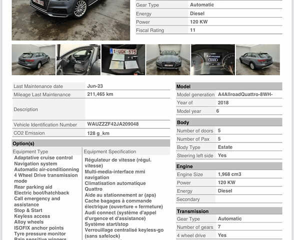 Серый Ауди А4 Олроуд, объемом двигателя 2 л и пробегом 258 тыс. км за 23500 $, фото 12 на Automoto.ua