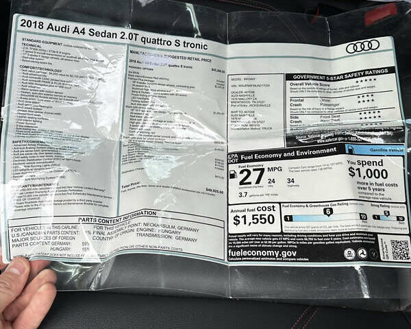 Ауди А4 2018 в Львове на Automoto.ua Белый Ауди А4, объемом двигателя 1.98 л и пробегом 106 тыс. км за 23500 $, фото 21 на Automoto.ua