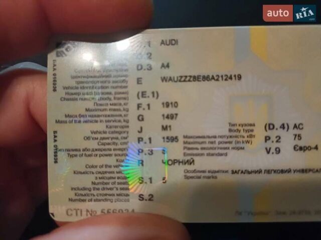 Черный Ауди А4, объемом двигателя 1.6 л и пробегом 237 тыс. км за 7777 $, фото 15 на Automoto.ua