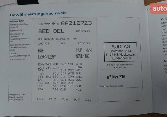 Чорний Ауді А4, об'ємом двигуна 2 л та пробігом 222 тис. км за 8350 $, фото 65 на Automoto.ua