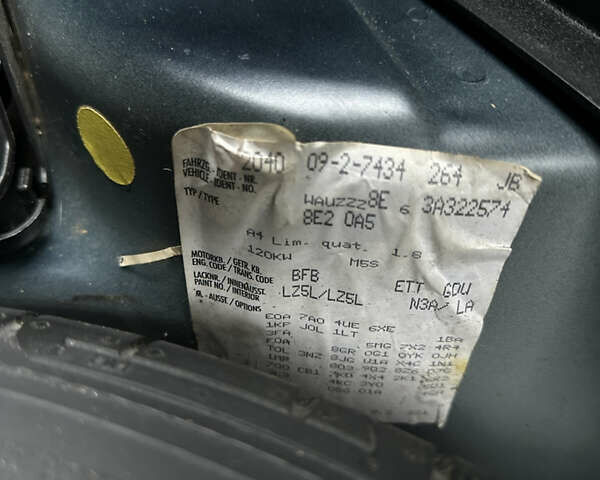 Серый Ауди А4, объемом двигателя 1.8 л и пробегом 216 тыс. км за 6000 $, фото 22 на Automoto.ua