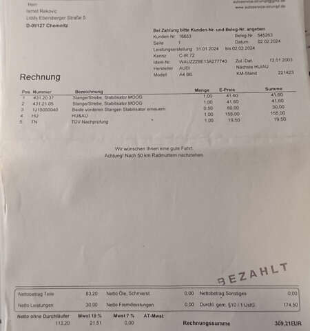 Сірий Ауді А4, об'ємом двигуна 1.6 л та пробігом 207 тис. км за 5999 $, фото 136 на Automoto.ua