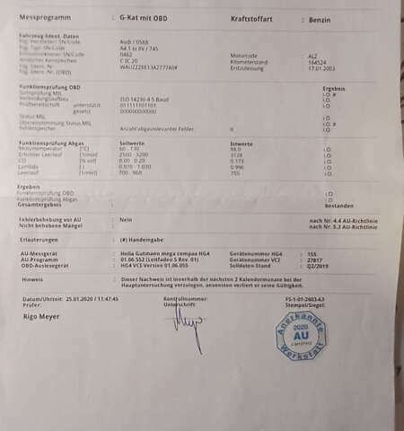 Сірий Ауді А4, об'ємом двигуна 1.6 л та пробігом 207 тис. км за 5999 $, фото 147 на Automoto.ua