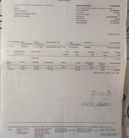 Сірий Ауді А4, об'ємом двигуна 1.6 л та пробігом 207 тис. км за 5999 $, фото 146 на Automoto.ua