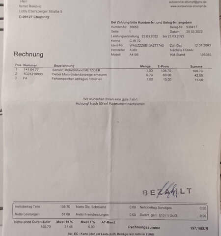 Серый Ауди А4, объемом двигателя 1.6 л и пробегом 207 тыс. км за 5999 $, фото 54 на Automoto.ua