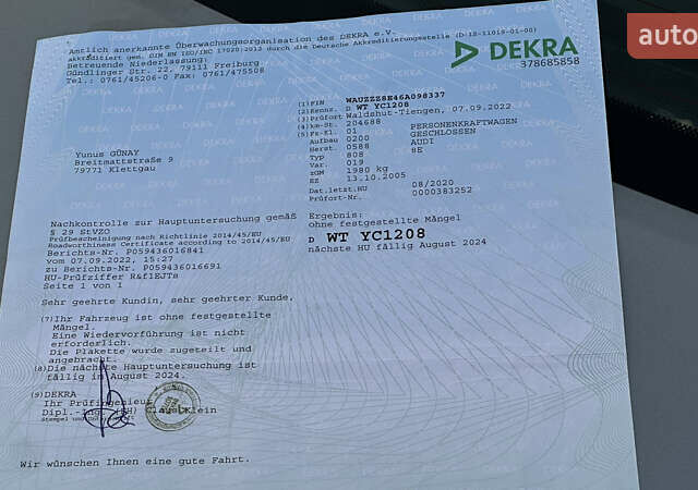 Сірий Ауді А4, об'ємом двигуна 1.8 л та пробігом 257 тис. км за 6799 $, фото 101 на Automoto.ua