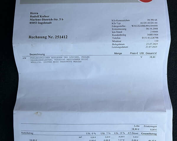 Серый Ауди А4, объемом двигателя 1.8 л и пробегом 210 тыс. км за 8900 $, фото 37 на Automoto.ua