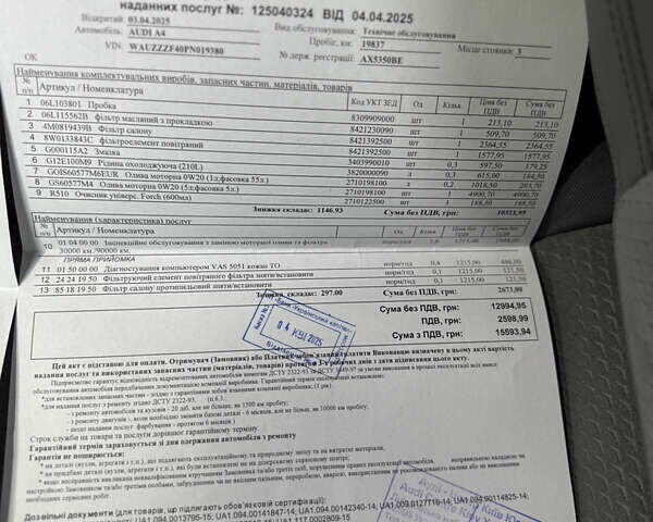 Серый Ауди А4, объемом двигателя 1.98 л и пробегом 26 тыс. км за 55500 $, фото 82 на Automoto.ua