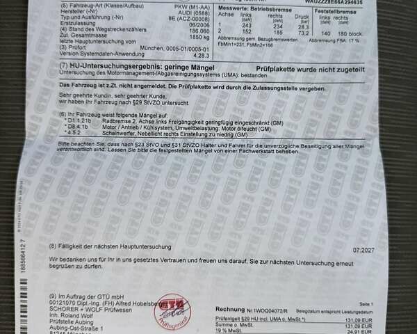 Синій Ауді А4, об'ємом двигуна 1.6 л та пробігом 190 тис. км за 6900 $, фото 8 на Automoto.ua