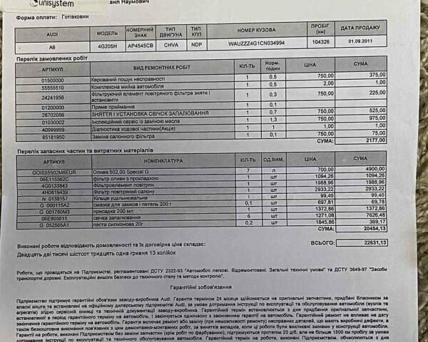 Белый Ауди А6, объемом двигателя 2.77 л и пробегом 112 тыс. км за 15100 $, фото 11 на Automoto.ua