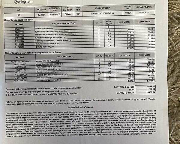 Белый Ауди А6, объемом двигателя 2.77 л и пробегом 112 тыс. км за 15100 $, фото 13 на Automoto.ua
