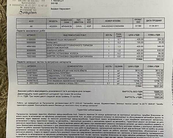 Белый Ауди А6, объемом двигателя 2.77 л и пробегом 112 тыс. км за 15100 $, фото 8 на Automoto.ua