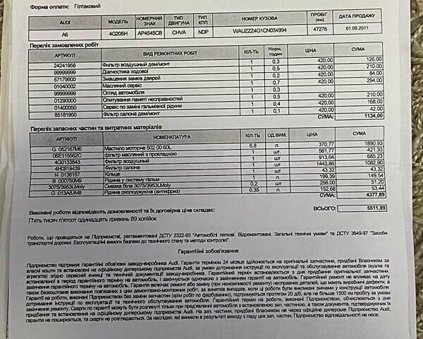 Белый Ауди А6, объемом двигателя 2.77 л и пробегом 112 тыс. км за 15100 $, фото 12 на Automoto.ua