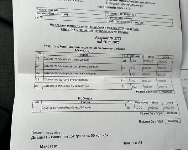 Чорний Ауді А6, об'ємом двигуна 3 л та пробігом 121 тис. км за 18900 $, фото 44 на Automoto.ua