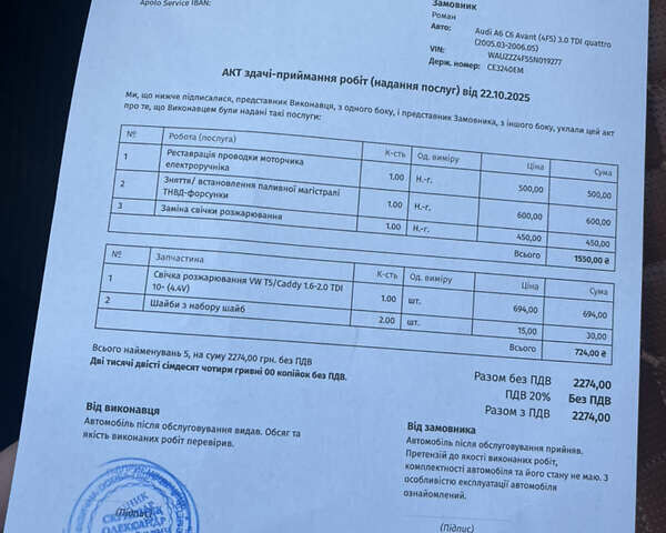 Серый Ауди А6, объемом двигателя 2.97 л и пробегом 361 тыс. км за 8699 $, фото 14 на Automoto.ua