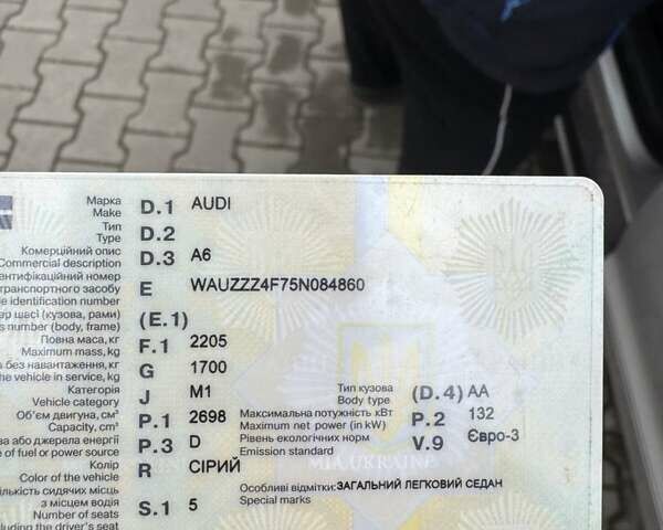 Сірий Ауді А6, об'ємом двигуна 2.7 л та пробігом 350 тис. км за 6350 $, фото 15 на Automoto.ua