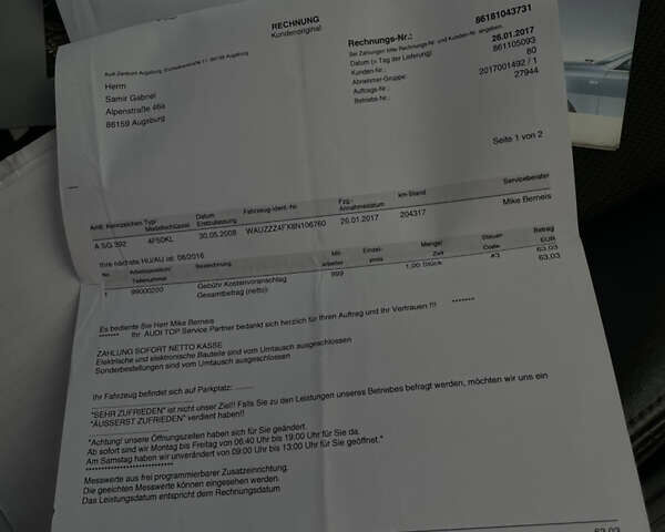 Серый Ауди А6, объемом двигателя 2.7 л и пробегом 308 тыс. км за 9100 $, фото 130 на Automoto.ua