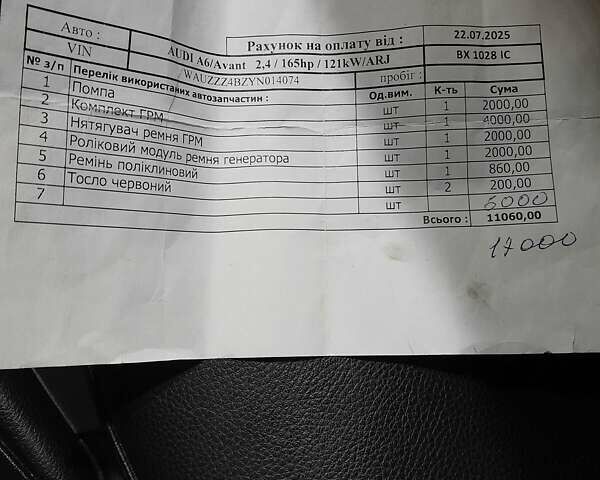 Синий Ауди А6, объемом двигателя 2.4 л и пробегом 70 тыс. км за 3200 $, фото 12 на Automoto.ua