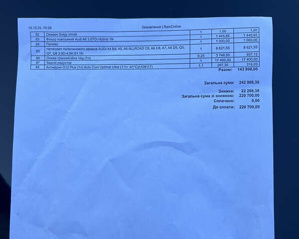 Синій Ауді А6, об'ємом двигуна 2.97 л та пробігом 212 тис. км за 40000 $, фото 16 на Automoto.ua