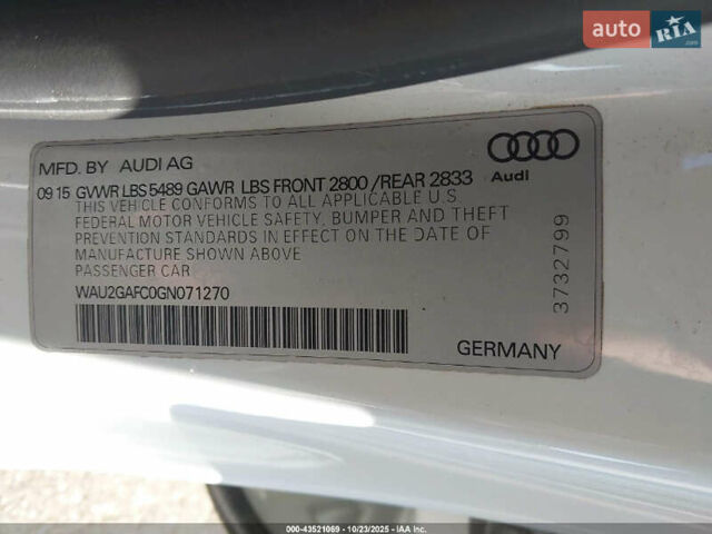 Белый Ауди A7 Sportback, объемом двигателя 3 л и пробегом 85 тыс. км за 5500 $, фото 19 на Automoto.ua