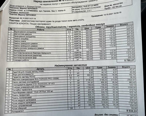 Синій Ауді A7 Sportback, об'ємом двигуна 3 л та пробігом 192 тис. км за 15200 $, фото 33 на Automoto.ua