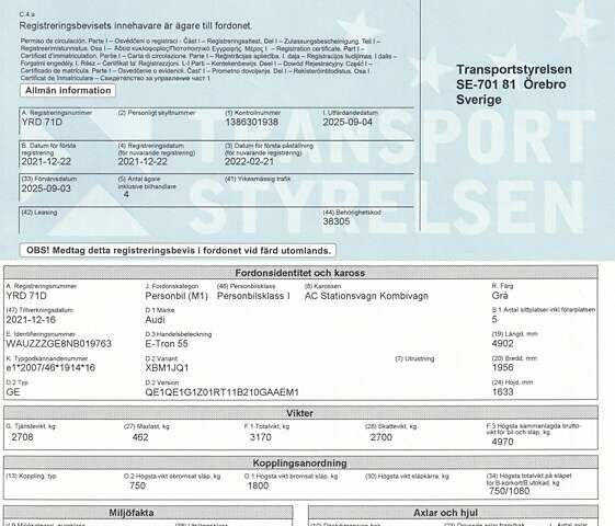 Сірий Ауді E-Tron, об'ємом двигуна 0 л та пробігом 86 тис. км за 37423 $, фото 51 на Automoto.ua