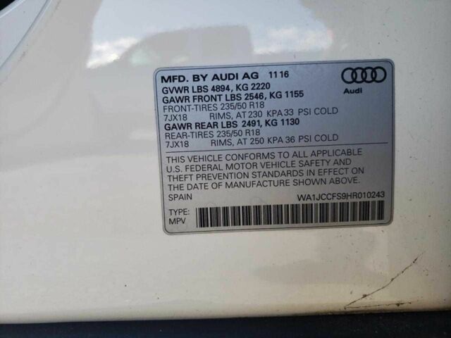 Белый Ауди Ку3, объемом двигателя 2 л и пробегом 72 тыс. км за 3000 $, фото 12 на Automoto.ua