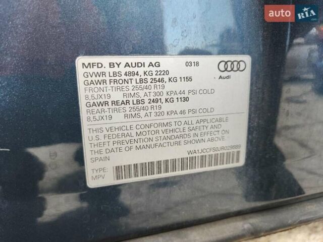 Ауди Ку3 2018 в Львове на Automoto.ua Синий Ауди Ку3, объемом двигателя 1.98 л и пробегом 74 тыс. км за 3700 $, фото 11 на Automoto.ua